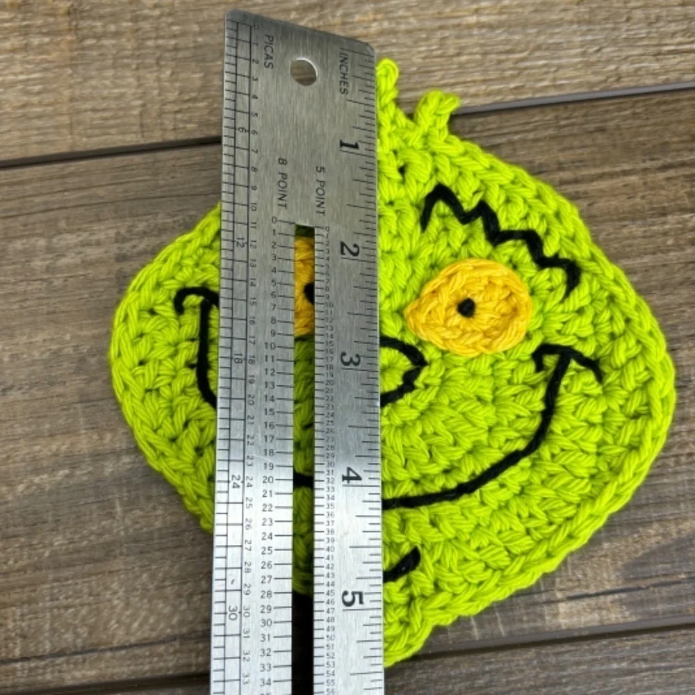 Grinch Coasters Christmas Holiday Handcrafted Crochet by Seller Cotton‎